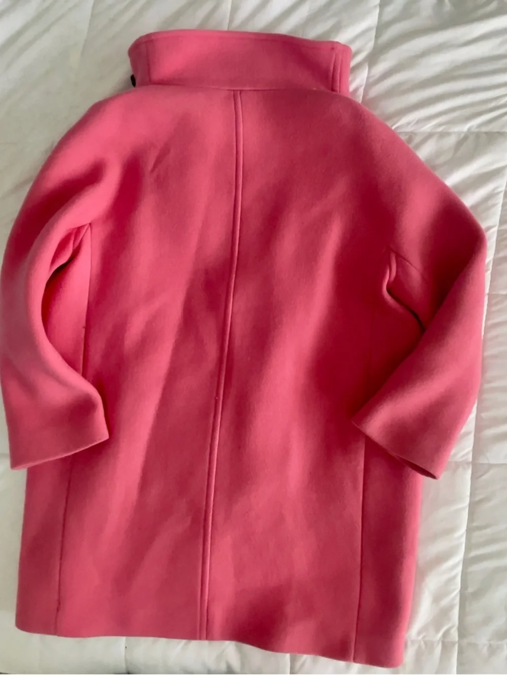J. Crew Pink Wool Nello Gori Italian Stadium Cloth Peacoat Zipper Button Pockets - Picture 6 of 6